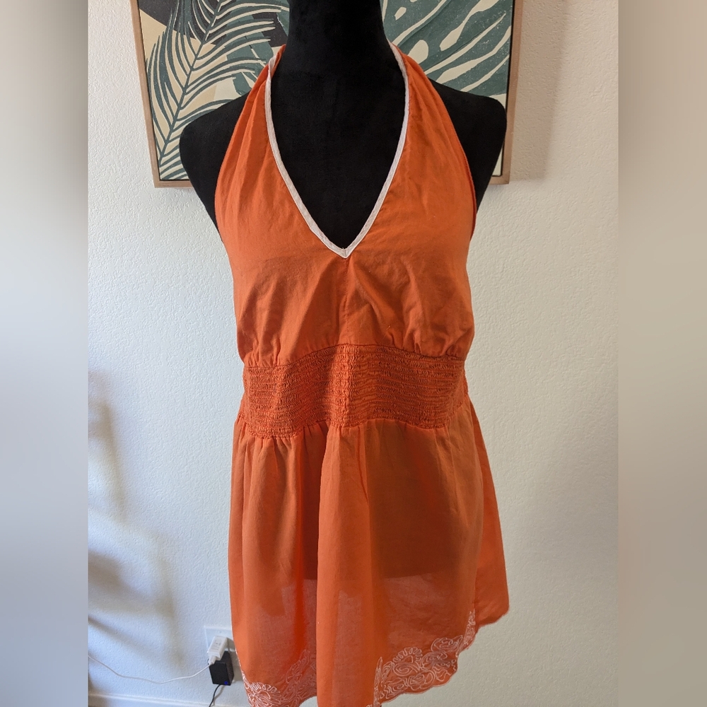 Orange Cato size M Halter tunic